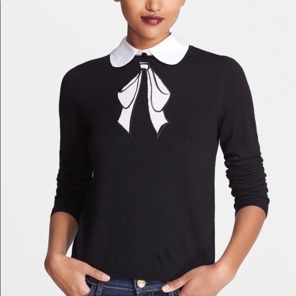 Alice Olivia Bow Embroidered Sweater 